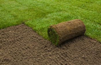 Sod Being Rolled Out in Cumming GA, 